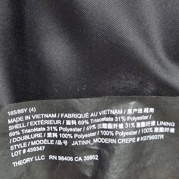 Theory Sheath Dress Crew Neck Short Sleeve Navy Blue Size 4 - Picture 7 of 7